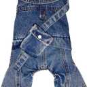 Fashion Dog Jeans Jacket with Pocket Pet Onesies Denim Coat,Puppy Overall Apparel Small Clothes Costumes Vest Shirts Pants Dogs Cats Boy Girl (XX-Large)