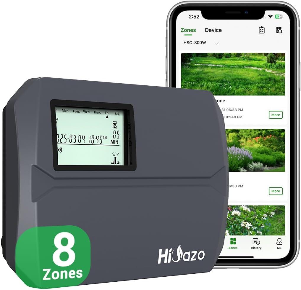 Smart Sprinkler Controller WiFi, 8 Zone Irrigation Controller Indoor with Automatic Weather-Based Watering (2025 New Version)