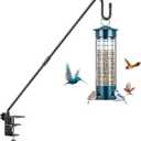 Heavy-Duty Adjustable Deck Railing Hook 28" Rotating, Clamp-Mount Hanger for Bird Feeders, Wind Chimes & Hanging Plants (Fits Up to 2.75", 12 lbs)