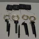 YEGUO 4 Pack Red and Green Solar Fairy Lights, Each 33ft 100 LED Christmas Lights Outdoor Waterproof, 8 Modes Sliver Wire Solar String Lights