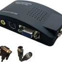 M MAKETHEONE RCA to VGA Adapter, Composite AV S-Video RCA Input to VGA Female Output Converter, Transfer Video Graphic Signal from CCTV PC Laptop DVD DVR VCR TVBox to Monitor Projector Computer