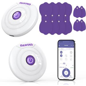 Wireless TENS Unit Two Portable TENS Unit Muscle Stimulators for Pain Relief, Featuring 6 TENS Modes and 6 EMS Modes with a Stylish PU Carrying Case and Can be Controlled Via an APP
