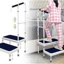 Bed Steps for High Beds for Adults Step Stool for Bedside Foot Stepping with Handle Elderly Senior Aids Daily Living Heavy Duty Adjustable Platform Steps for Kitchen, Car, Bathtub (Stool - 21.6)