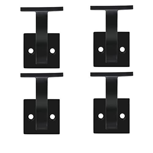 3TO Handrail Brackets - 4 Pack L-Shape Black Modern Design for Easy Installation Support Running LED Low-Voltage Cables