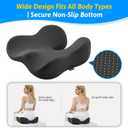 Seat Cushion for Tailbone & Sciatica Pain Relief Certified & Ergonomist-Designed Tapered Front Edge Reduces Thigh Pressure Wide Memory Foam for Office Chair, Car, Wheelchair (Gray)
