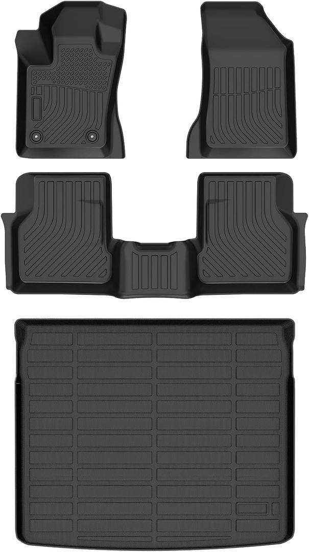 Floor Mats & Cargo Liner for Dodge Hornet & GT & GT Plus & R/T Plug-in Hybrid 2023-2025, All Weather Automotive TPE Floor Liners Set Waterproof Accessories Black