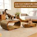 Cat Scratcher, 2 In 1 Cat Scratch Board for Scraching & Napping, Cat Scratchers for Indoor Cats Scratching Pad Couch Lounger Cardboard as Cat Bed & Furniture Protector from Cat Claws, Large 27.44 Inch
