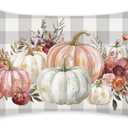 ONWAY Fall Buffalo Plaid Pumpkin Pillow Cover 12x20 Autumn Decorative Throw Cushion Case for Couch Sofa Farmhouse Decor Thanksgiving Pillowcase for Home Decorations