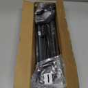 Black Double Curtain Rod 38 to 62 Inches, Blackout Wrap Around Curtain Rod for Windows, 6/8 Inch Room Darkening Telescoping Double Drapery Rod, Easy Install for Rentals & Apartments