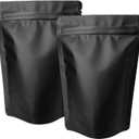 50 Pack Matte Black Stand Up Bags  5 Mil 7x10 Inches Smell Proof Resealable Bags, Heat Sealable Plastic Foil Packaging Pouch Bag, Large Food Storage Pouches