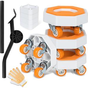 Furniture Dolly, Furniture Movers Sliders with 360 Rotatable Rubber Universal Wheels, Furniture Lifter Mover Tool Set for Moving Sofa, Refrigerator, Bed, Cabinet (Max Load 880 lbs)