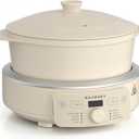 MAGNIFIQUE Slow Cooker, 4.5 Quart 8-in-1 Clay Pot Multi-Cooker, Non-Toxic Slow Cooker with Removable Clay Pot, for Rice, Pasta, Steam & Proof, Nonstick, Oven Safe Pot to 500F, Oatmeal