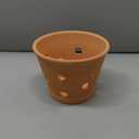 6 Inch Terracotta Orchid Pots with Holes, Saucers - 1 Pack Clay Orchid Planter Pots for Repotting, Small Terra Cotta Pot, Indoor & Outdoor, Promotes Air Circulation