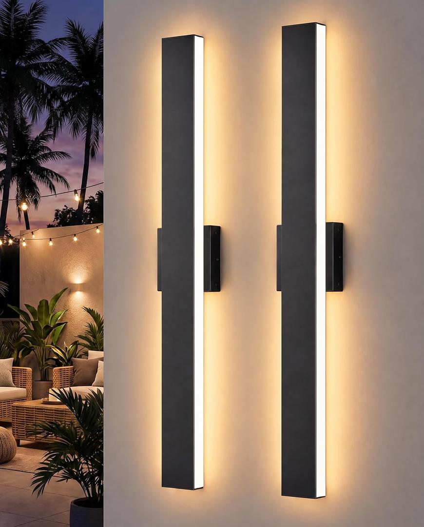 23.6" LED Outdoor Wall Lights, Modern Exterior Light Fixtures, 23.6IN