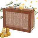 Wooden Piggy Bank for Adults, Cash Coin Savings Box with Counter for Savings Goal $1000, $2000, $5000, $10000. Best Gift for Friends (2000)