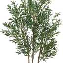 Olive Tree 7FT Fake Tree Faux Plants Indoor with Pot Artificial Tree Nearly Natural Olive Branches and Fruits for Living Room Home Office Decorations