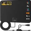 TV Antenna Indoor, Digital Amplified Indoor HDTV Antenna, 1080p VHF UHF Television Local Channels Detachable Signal Amplifier and 16.5ft Long Coax Cable