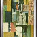 La Pastiche Man with Guitar with Magnesium Silver Frame, 29.25" x 41.25"