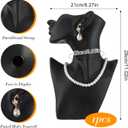 Lemecima 3 Pcs Jewelry Mannequin Display Set Including Boutique Bust Holder Mannequin Earring Stand Hand Display Bracelet Ring Stand for Selling Show(Black)