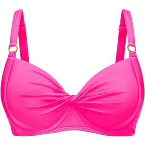 Women's Underwire Bikini Top - Push Up Swimsuit Top Only Twist Front Bathing Suit 2025 Retro Swim Bra (Pink, S)