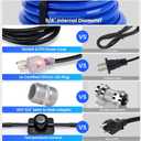 100FT Heated Water Hose for RV, Heated Drinking Water Hose Freeze Protection Down to -45F, Lead and BPA Free, Smart Temperature Control, Ideal for RV, Camping, and Home