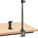 Ailight Camera Desk Mount Webcam Stand with Phone Holder, Adjustable Table Camera Stand with 1/4" Screw & C Clamp Overhead Tripod Webcam Mount for Logitech Obsbot insta360 Anker and Others
