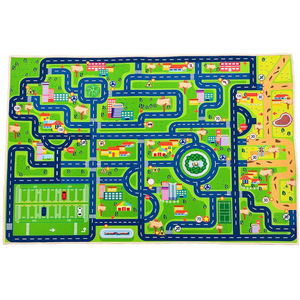 Kids Play Mat, Bedroom, Kids Playroom, Bedroom, Playroom, City and Town Map - (63X39 Inches)