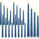 24 Pcs Flameless LED Taper Candles Battery Operated Candles 8.58'', 9.69'', 10.98'', 12.91'', 12.8'' Flameless Candlesticks Flickering for Halloween Christmas Church Wedding(Blue)