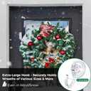 ANDGOO 4 Pack Large Suction Cup Hooks for Door Wreaths, Wreath Hangers for Front Door, Glass, Window, Shower, Upgraded 1.9" Diameter Wreath Holder, No Tools, No Damage, Holds Up to 22 lbs