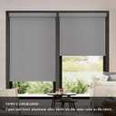 AOSKY Blackout Roller Shades Cordless Blinds for Windows, Free-Stop Shades with Valance, Thermal Insulated Fabric, UV Protection, Natural Woven Blinds for Home and Office (36" W x 72" H, Grey)