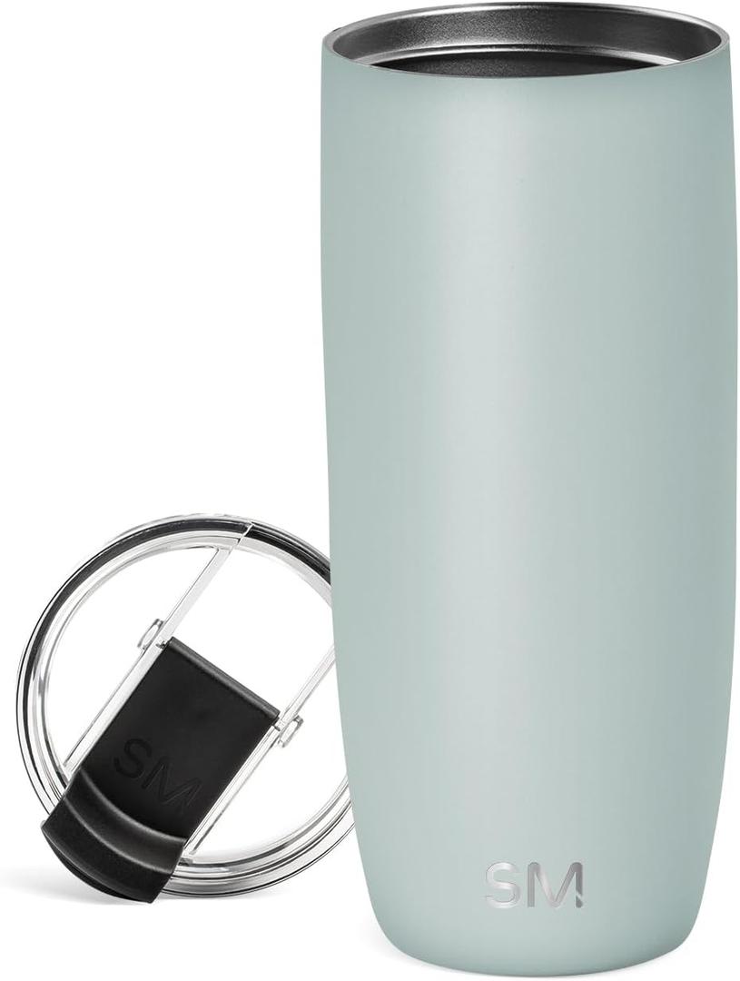 Simple Modern Travel Coffee Mug Tumbler with Flip Lid | Reusable Insulated Stainless Steel Cold Brew Iced Coffee Cup Thermos | Gifts for Women Men Him Her | Voyager Collection | 20oz | Sea Glass Sage