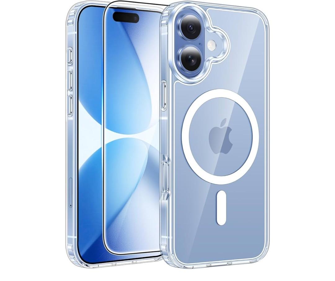 FNTCASE for iPhone 17 Case: [Compatible with Magsafe] [Screen Protector] Anti Yellowing Transparent Clear Magnetic Phone Cover - Military Grade Shockproof Drop Proof Protective Cases - Clear