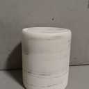 Bathroom Trash Can - Decorative Wastebasket Finished in Resin, Beautiful Marble Look, Modern Round Waste Basket for Bathroom, Powder Room Or Living (Marble Style), white
