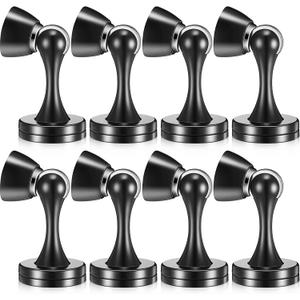 Shimeyao 8 Pack Magnetic Door Stop Floor Mounted Door Stopper Magnetic Catch Wall Mounted with Catch Holder with Screws for Hold Open Wall Protector(Black) Shimeyao 8 Pack Magnetic Door Stop Floor Mounted Door Stopper Magnetic Catch Wall Mounted with Catch Holder with Screws for Hold Open Wall Protector(Black)
