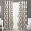 Exclusive Home Curtains - EH7945-03 2-84G Medallion Blackout Grommet Top Curtain Panel Pair, 52x84, Taupe, 2 Piece