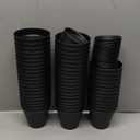 Mumufy 54 Pack 4 Inch Plant Pots Bulk Small Planter with Drainage Hole and Saucer Small Plastic Pots for Flowers Succulent Cactus and All House Indoor(Black)