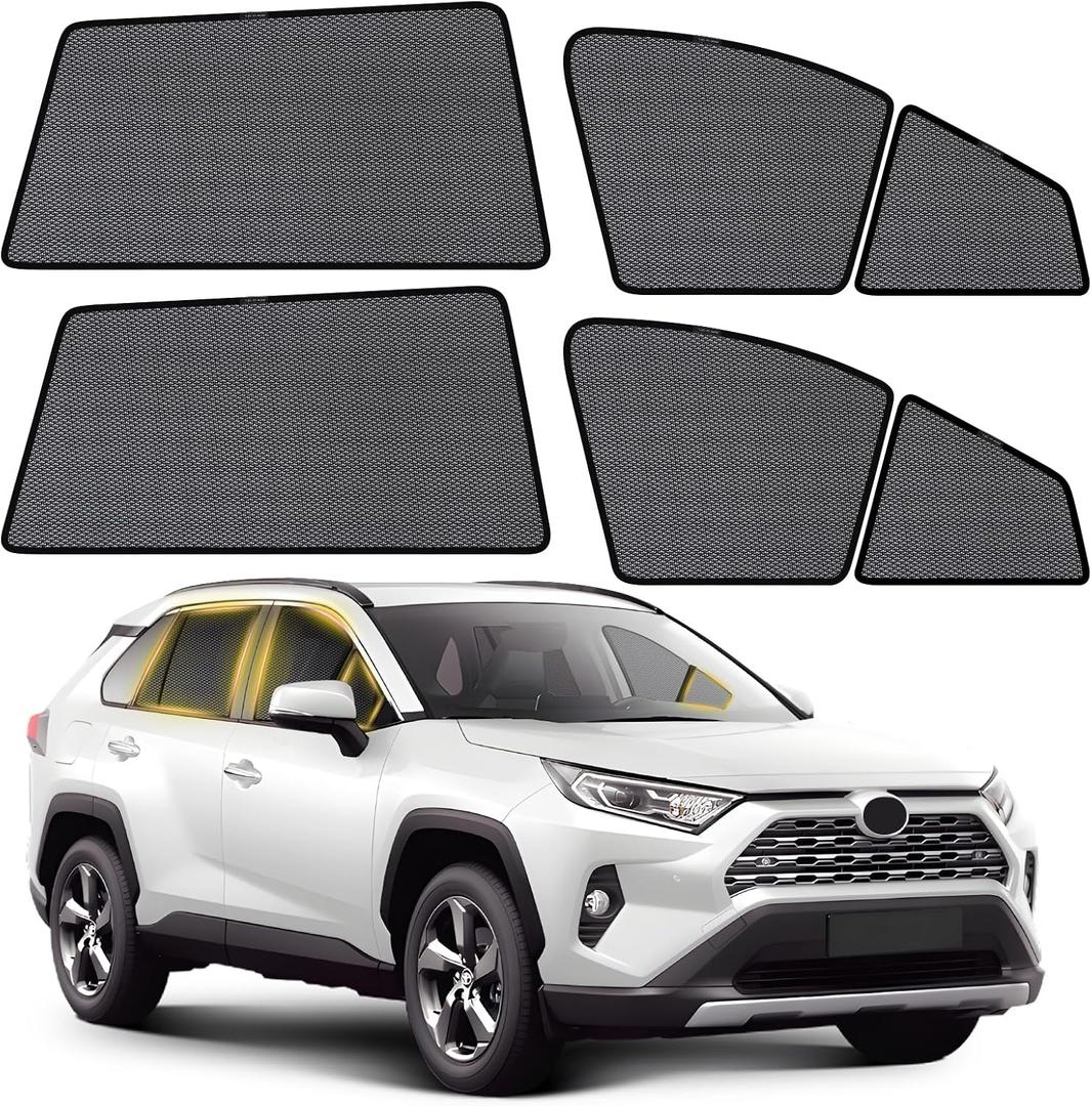 ZATOOTO Car Window Shades for Toyota RAV4 2019-2024, Side Window Covers Split-Front Design with UV Protection, Privacy Breathable Mesh for Ventilation, Dust Protection Perfect for Camping, Baby Safety