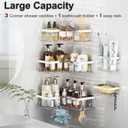 Liuoud Corner Shower Caddy 5 Pack, Rustproof Stainless Steel Shower Organizer with Soap Rack Toothbrush Holder, Large Capacity Adhesive No Drilling Bathroom Kitchen&Home Decor Set, Silver