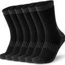 Time May Tell Mens Merino Wool Hiking Cushioning Socks For Outdoor Wool-Socks-For-Mens 3 Pack (Black(3 Pairs)