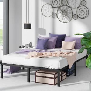 Zinus Yelena 14 Inch Classic Metal Platform Bed Frame with Steel Slat Support / Mattress Foundation, Queen,AZ-MPSC-14Q,Black