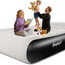 16" Air Mattress Queen with Built in Pump,Portable Full Blow up Mattress with Carry Bag, Comfort Flocked Airbed Inflatable Mattress for Guests,Camping (Grey)