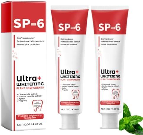 Pack Of 10, 2Pc Sp-6 Ultra Whitening, Super Probiotic-6 Toothpaste, Ultra Whitening Toothpastes Sp6,Probiotic Brightening Toothpaste, Deep Cleaning Care, Fresh Breath