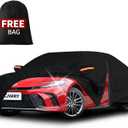Upgraded Car Cover Custom Fit for Toyota Camry 1996-2025, for Honda Accord 2001-2025, Waterproof All Weather Full Exterior Cover Rain Snow UV Outdoor Protector for Automobiles with Door Zipper (100% Waterproof Black)