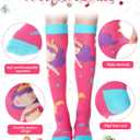 3 Pairs Winter Knee High Sock Gifts Fuzzy Novelty Funny Knee High Sock for Women Girls