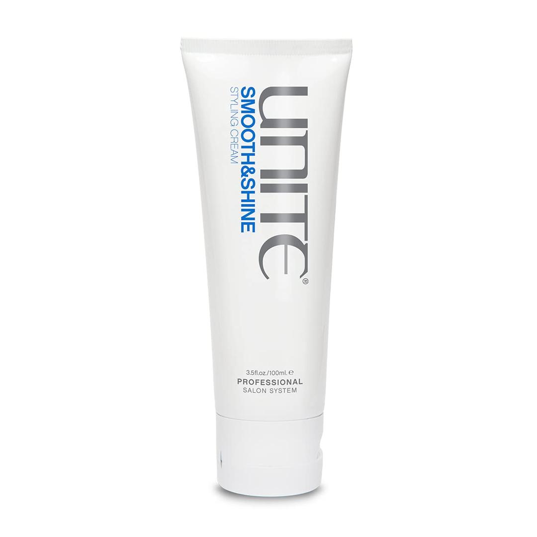 UNITE Hair - SMOOTH&SHINE Styling Cream - Tames Frizz, Adds Shine & Softness - Hydrates, Protects & Repairs with Argan Oil, Coconut & Honey - Ideal for Medium to Thick Hair - 3.5 oz