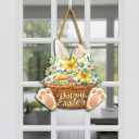 Door Wreath Easter Wooden Easter Door Wreath Easter Wreath Door Easter Wreaths Wooden Door Decoration Easter Bunny Easter Egg Easter Decoration Hanging for Front Doors, Walls, Windows