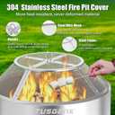 Fire Pit Spark Screen for Solo Stove Bonfire Yukon Accessories, 27 Inch Yukon Shield for Solo Stove Accessories, 304 Stainless Steel Detachable Mesh Fire Pit Spark Protector with Grill Function