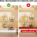 2 Packs Pull Out Spice Rack Organizer for Cabinet, 2 Tier Vertical Spice Organization, 5.47" Wx11.14 Dx9.76 H, Cabinet Size Need:13'' High x 12'' Deep x 6'' Wide(Not for Cabinet with Lip)