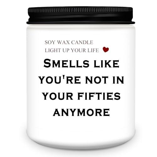 Homsolver 60th Birthday Candle Gifts for Women Men, Happy 60th Birthday Decorations Gift for Her Him, Funny 60 Years Old Gifts Ideas- Lavender Candles