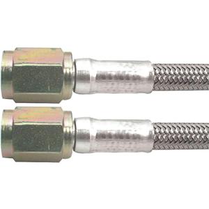 Allstar Performance AN Hose Assembly, 12 in Long, 3 AN Hose, 3 AN Straight Female to 3 AN Straight Female, Braided Stainless, PTFE Lined, Each